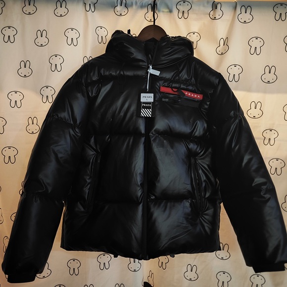Prada Jackets & Blazers - Prada Black Hooded Down Jacket